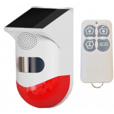 KFDOPIRDRC Outdoor Solar Powered PIR Transmitter, Visual Audible Alarm and RF Remote Control