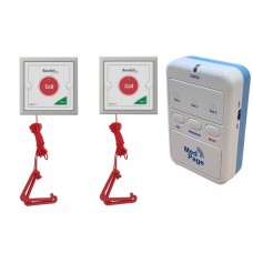 PAG31WCP Medpage 3-Channel Pager with Waterproof Disabled Pull Cord Alarm Transmitters